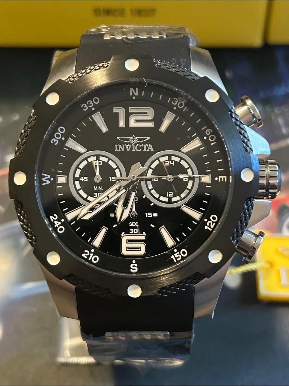 Invicta I-Force 50mm Men’s Black and Silver Chronograph Dive-Style Watch